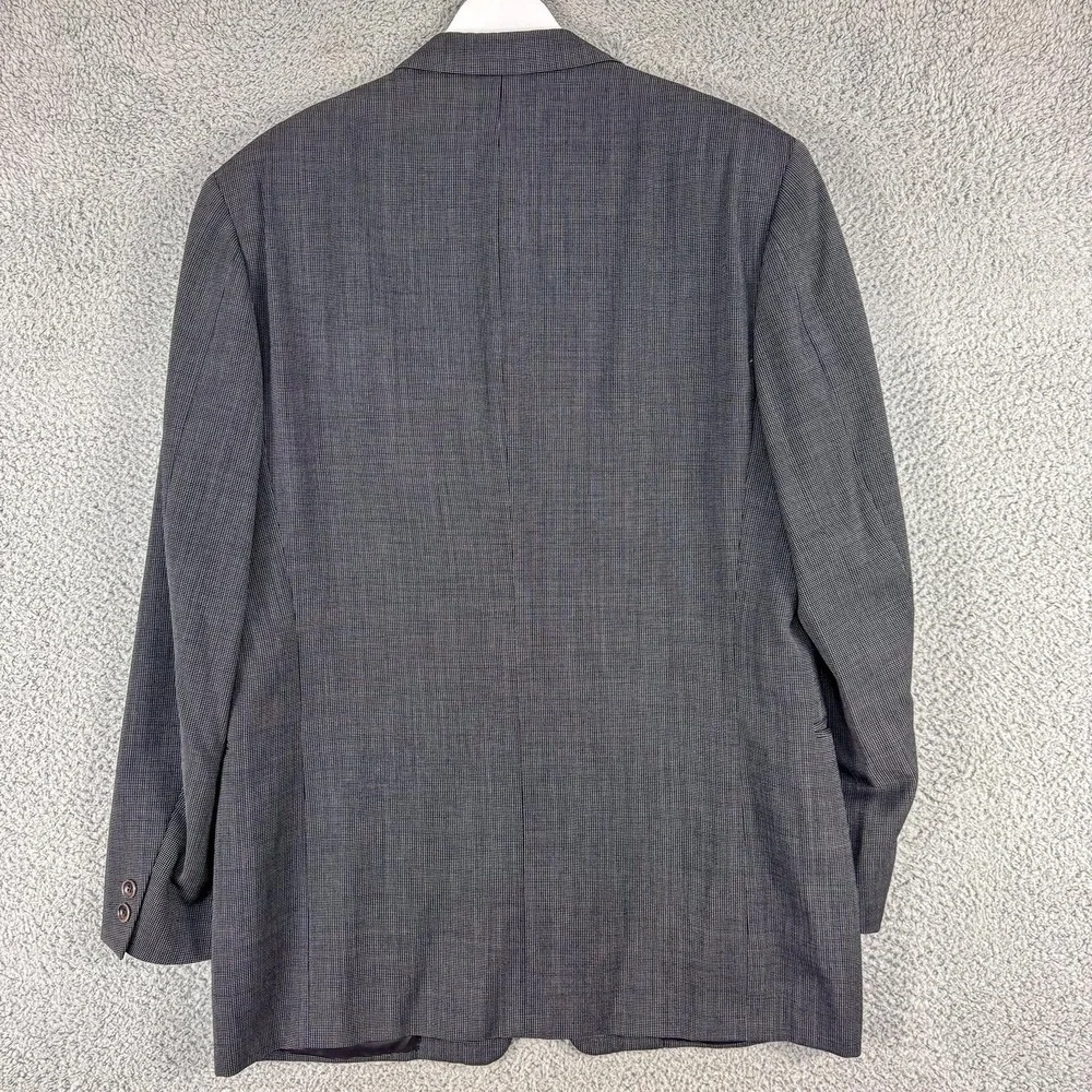 Canali Suit Jacket Mens 42L Gray Check Wool Made in Italy Two Button Notch Lapel